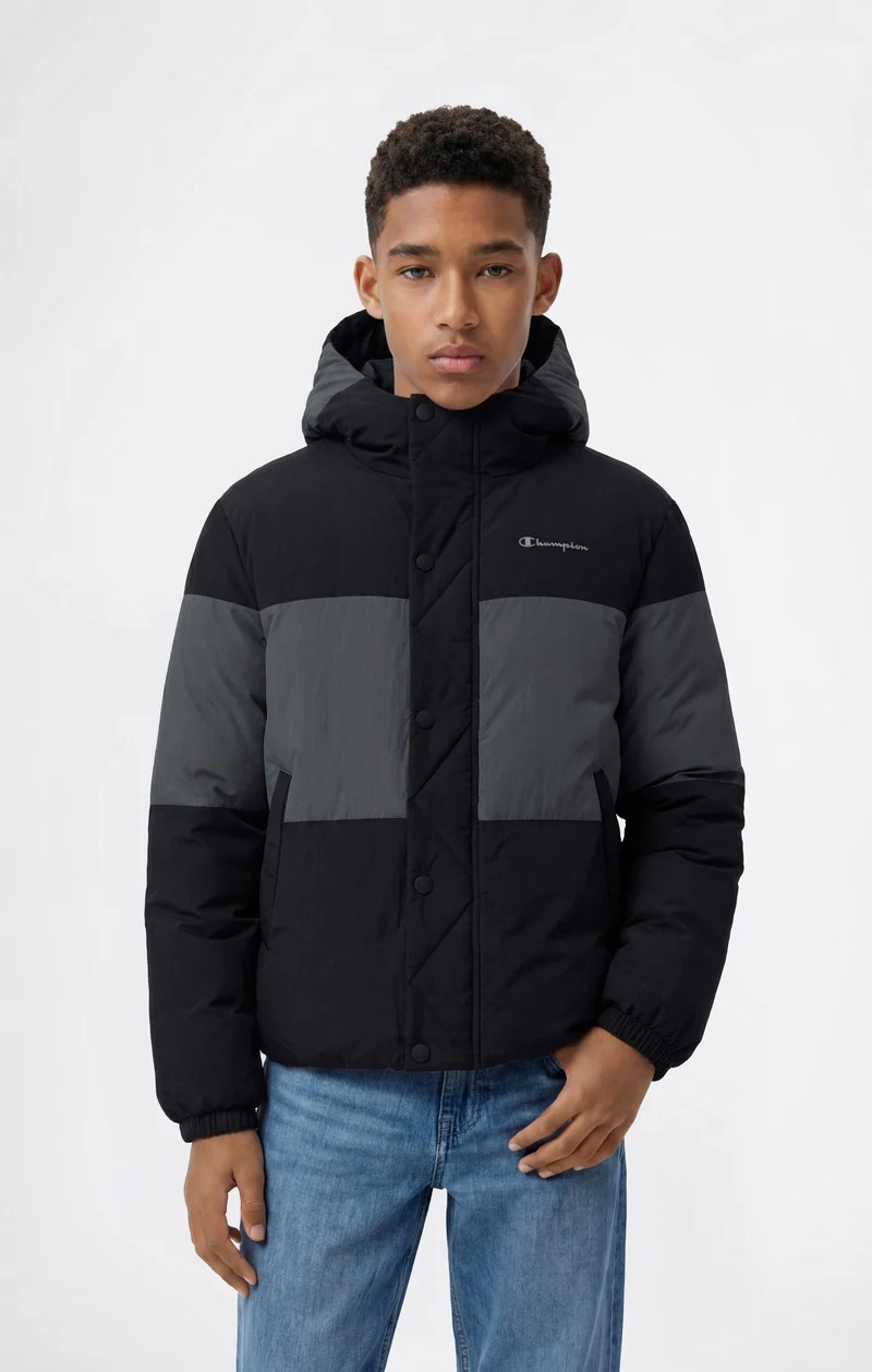 Kids' Colour-Block Hooded Jacket
