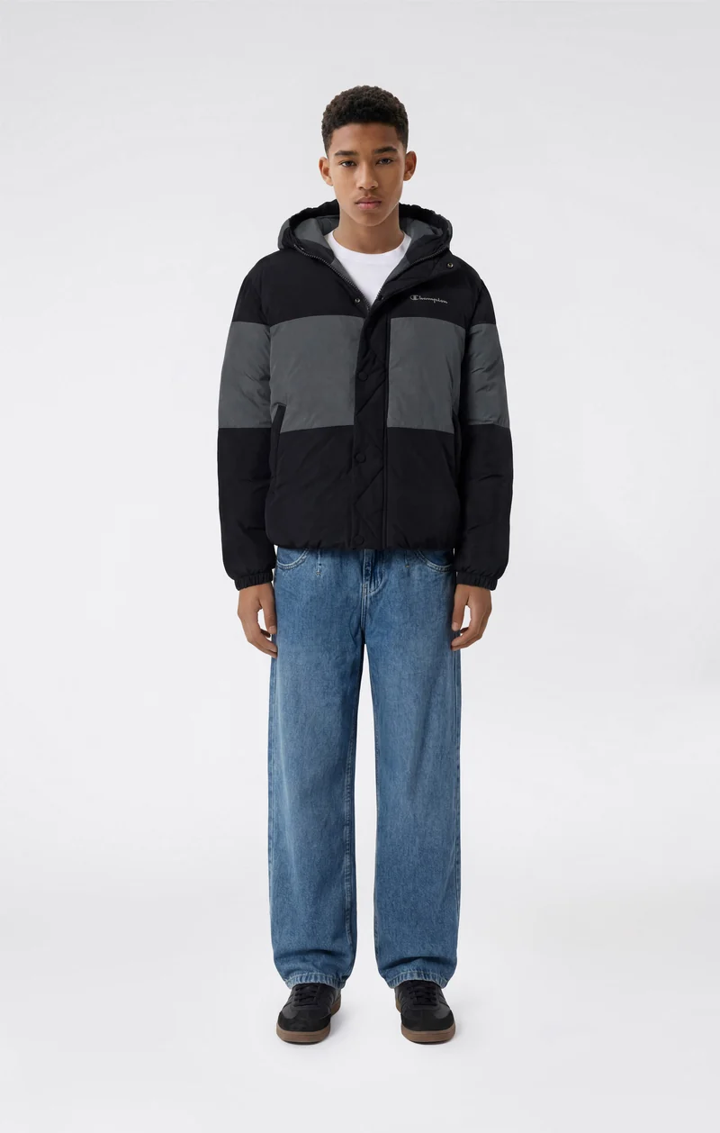 Kids' Colour-Block Hooded Jacket