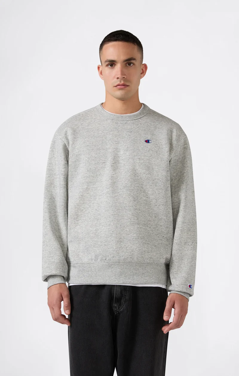 Men’s Crewneck Sweatshirt with C Logo and Brushed Interior