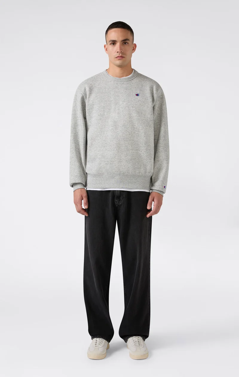 Men’s Crewneck Sweatshirt with C Logo and Brushed Interior