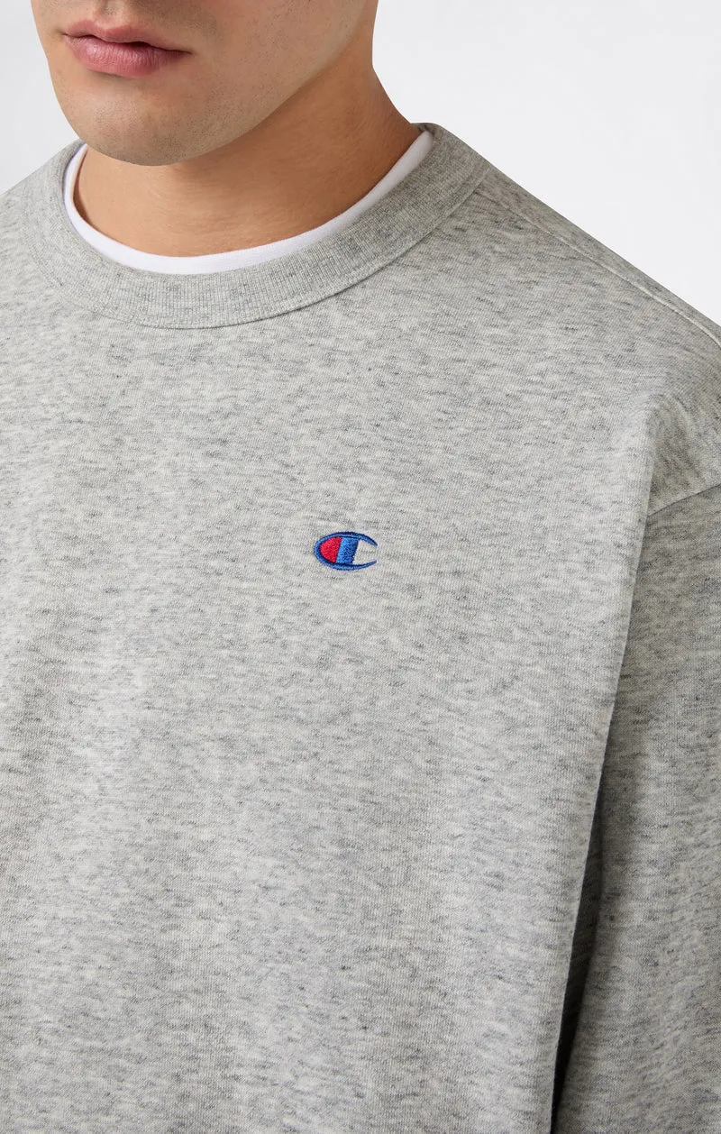 Men’s Crewneck Sweatshirt with C Logo and Brushed Interior