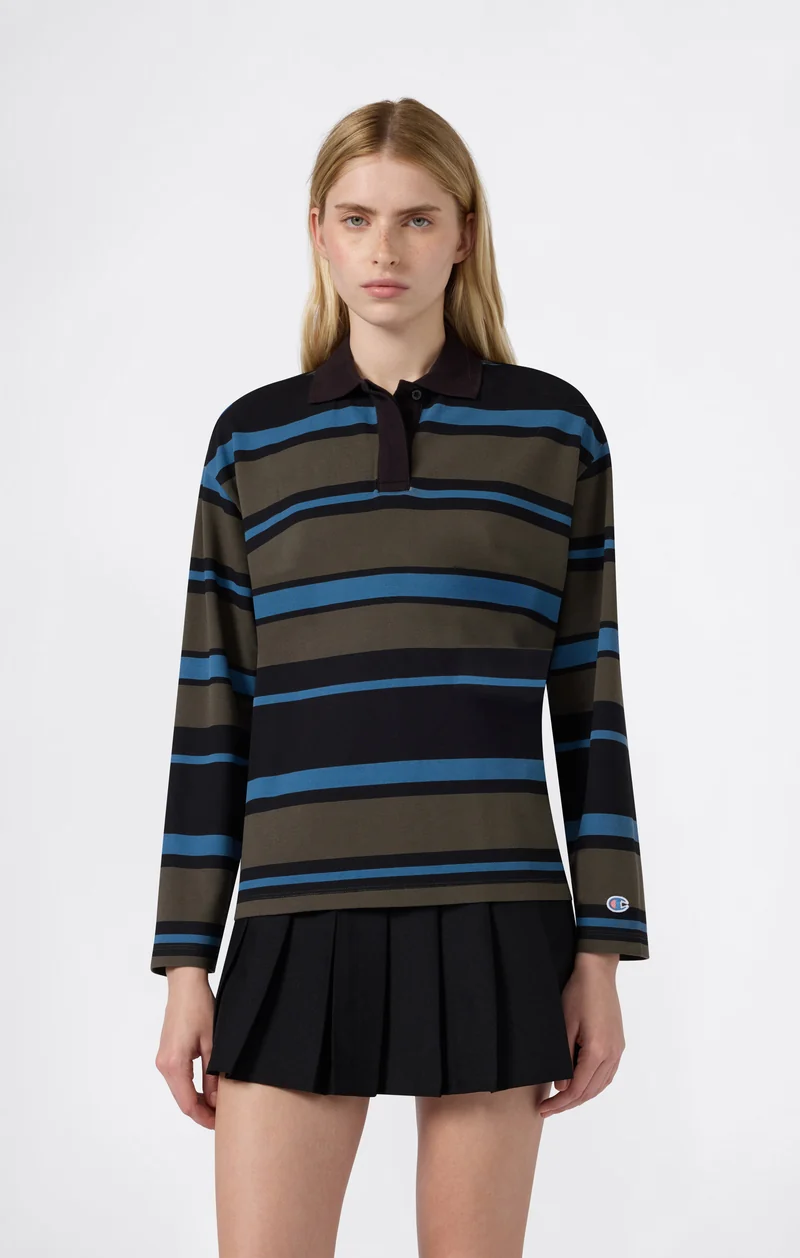 Women’s Future Memories Striped Rugby Polo Shirt
