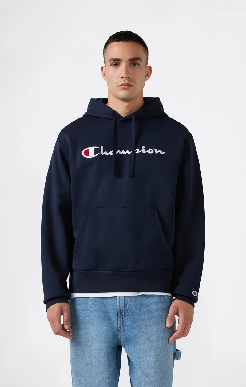 Men’s Hooded Sweatshirt with Maxi Logo and Brushed Interior