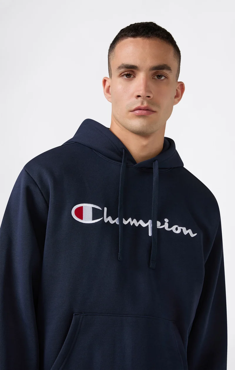 Men’s Hooded Sweatshirt with Maxi Logo and Brushed Interior
