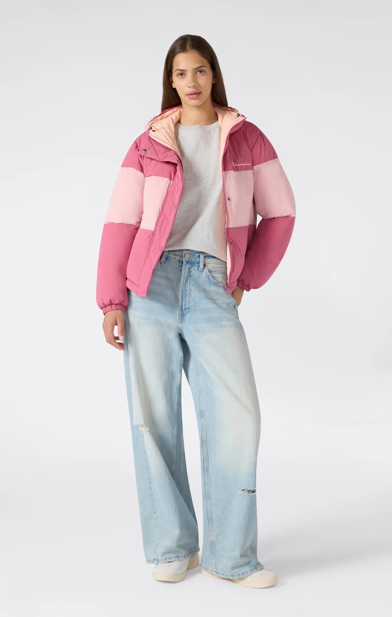 Women's Colour-Block Padded Hooded Jacket