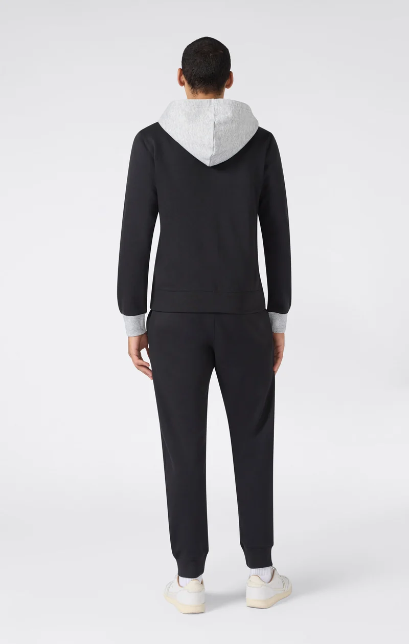 Men's Full-Zip Tracksuit with Contrast Hood and Brushed Inside