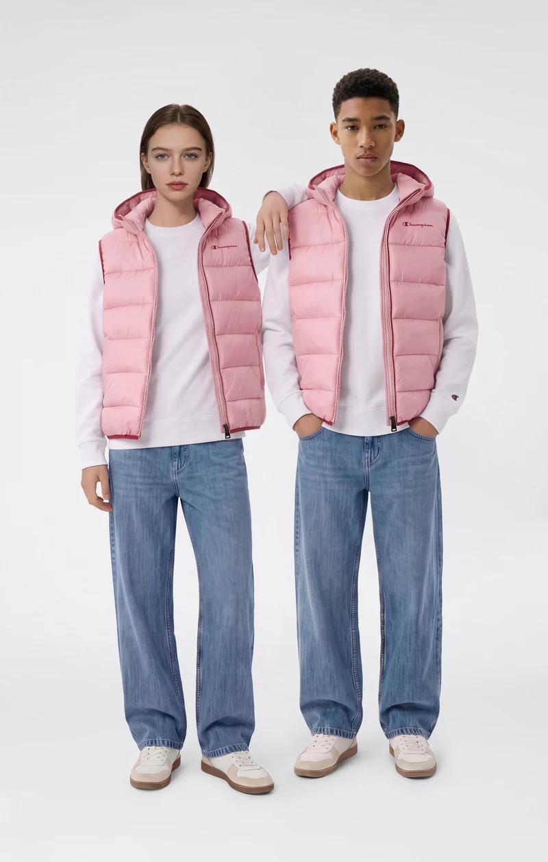 Padded Hooded Vest with Full Zip for Kids