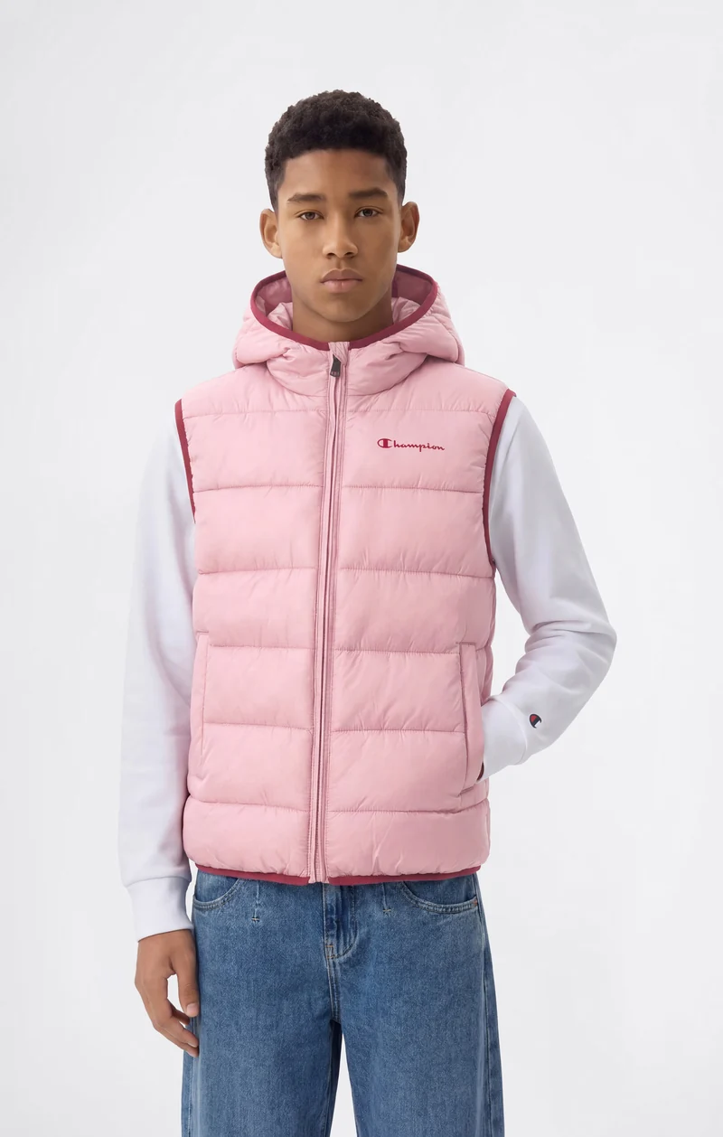 Padded Hooded Vest with Full Zip for Kids