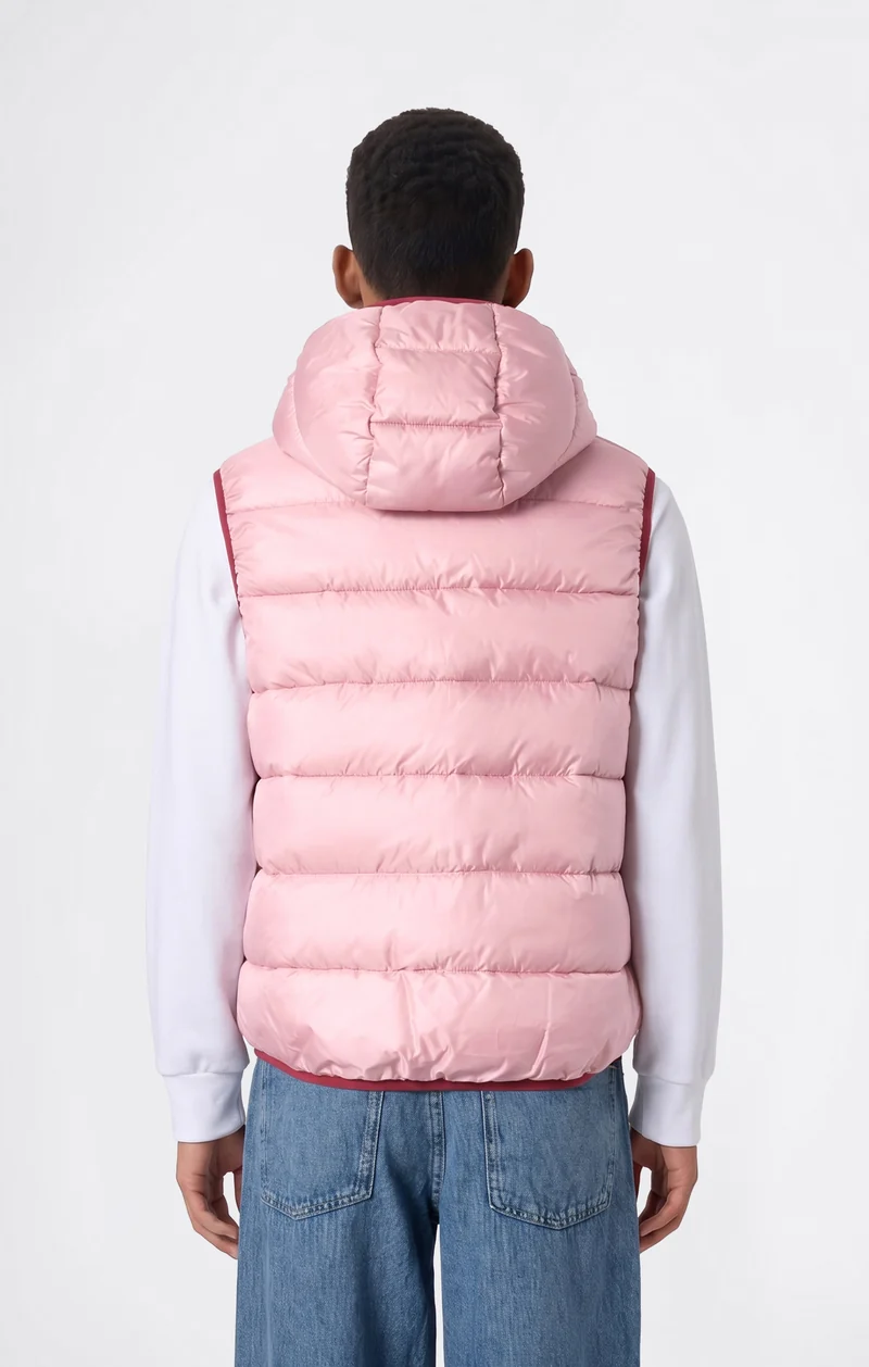 Padded Hooded Vest with Full Zip for Kids