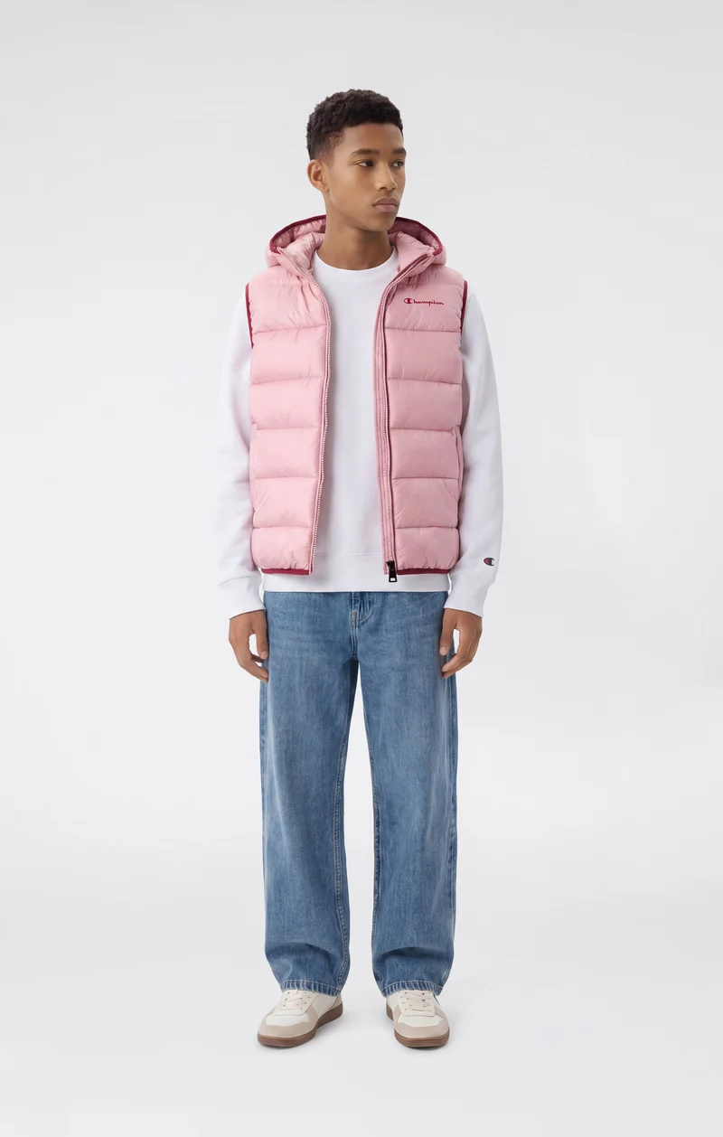 Padded Hooded Vest with Full Zip for Kids
