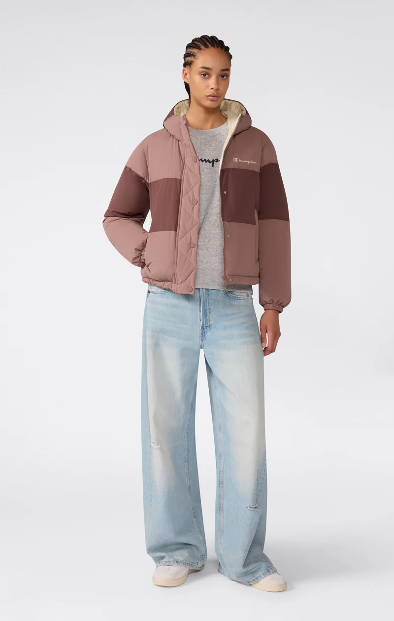 Women's Colour-Block Padded Hooded Jacket