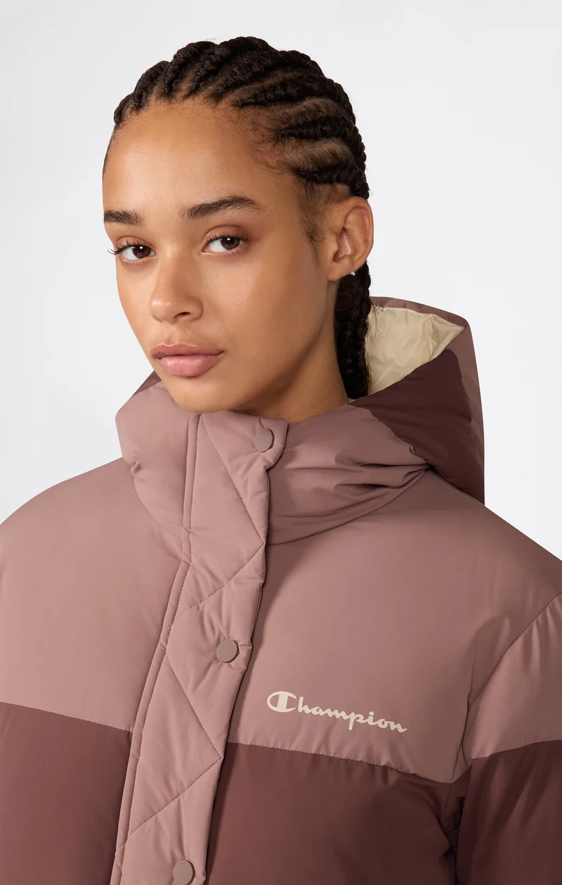 Women's Colour-Block Padded Hooded Jacket