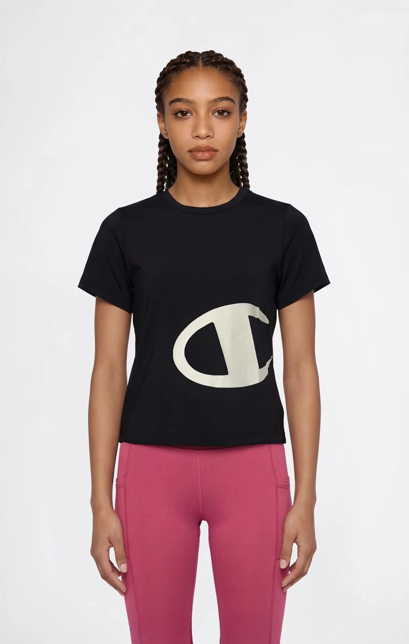 Girls’ Stretch Nylon T-Shirt with Maxi C Logo