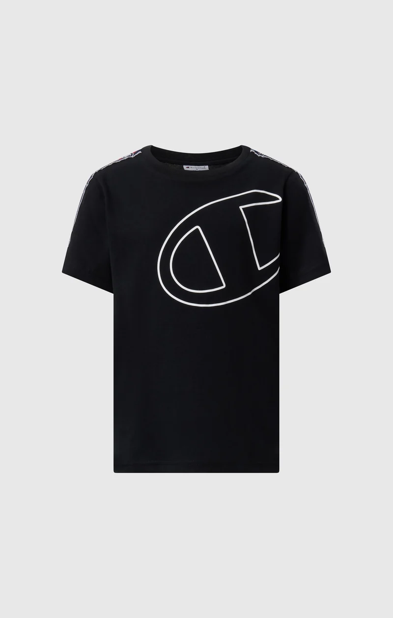 Boys’ Cotton T-Shirt with Tape and Maxi C Logo