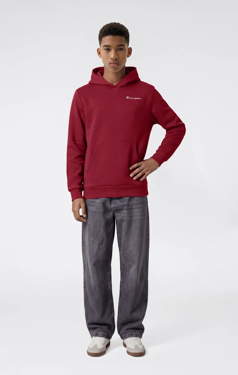 Boys’ Fleece Hoodie with Small Embroidered Logo Icons