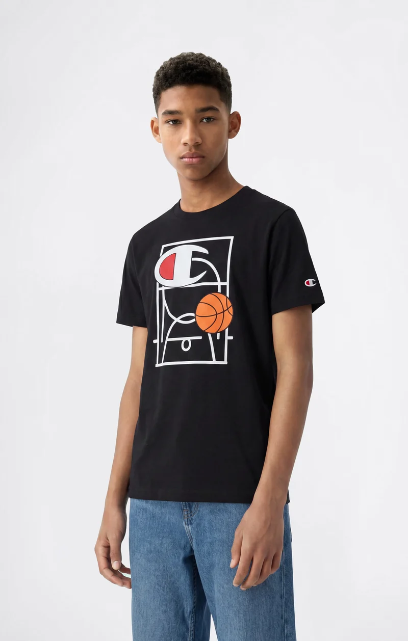 Boys' T-Shirt with Basketball Graphic