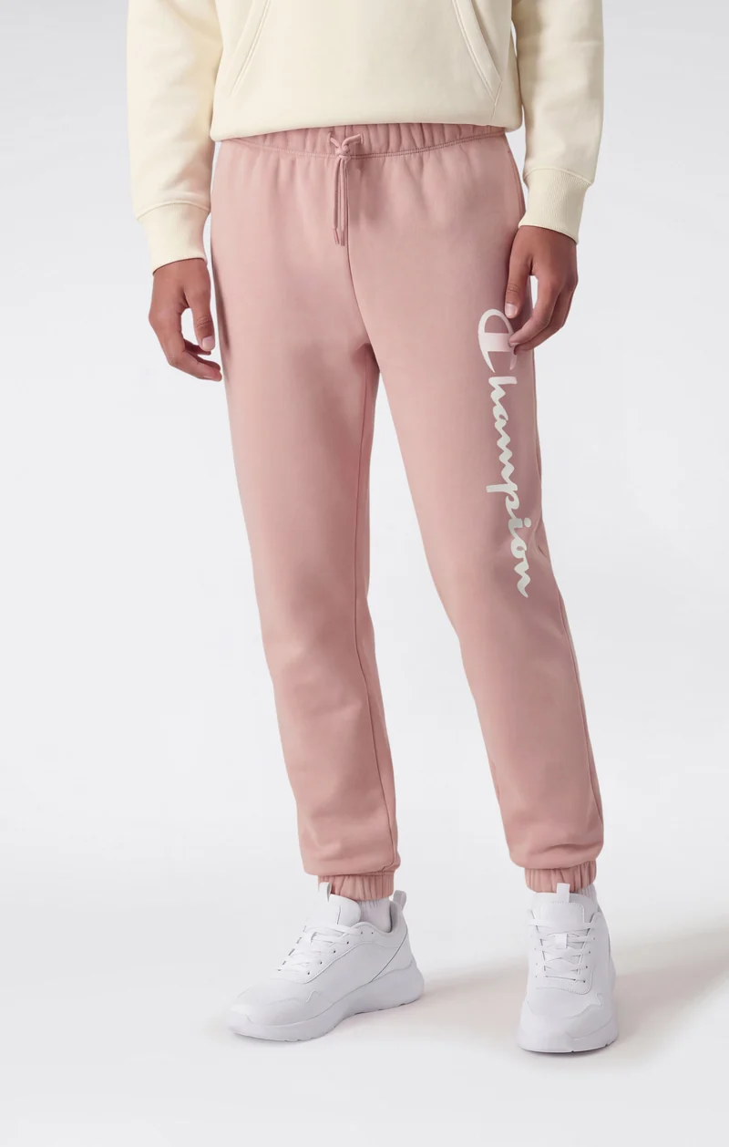 Boys' Fleece Rib Cuff Jogger Pants Script Logo