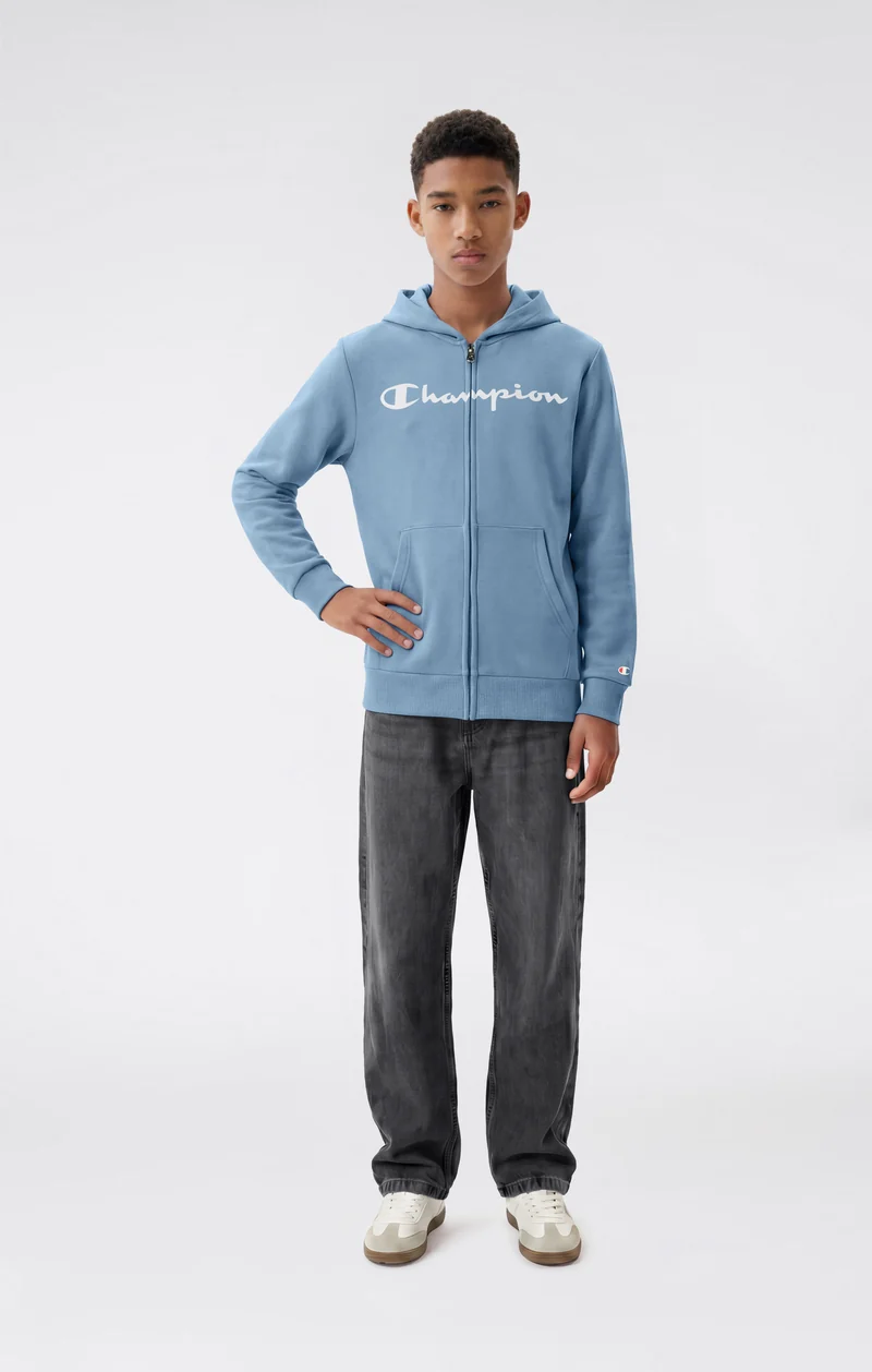 Boys' Fleece Full Zip Hoodie Script Logo