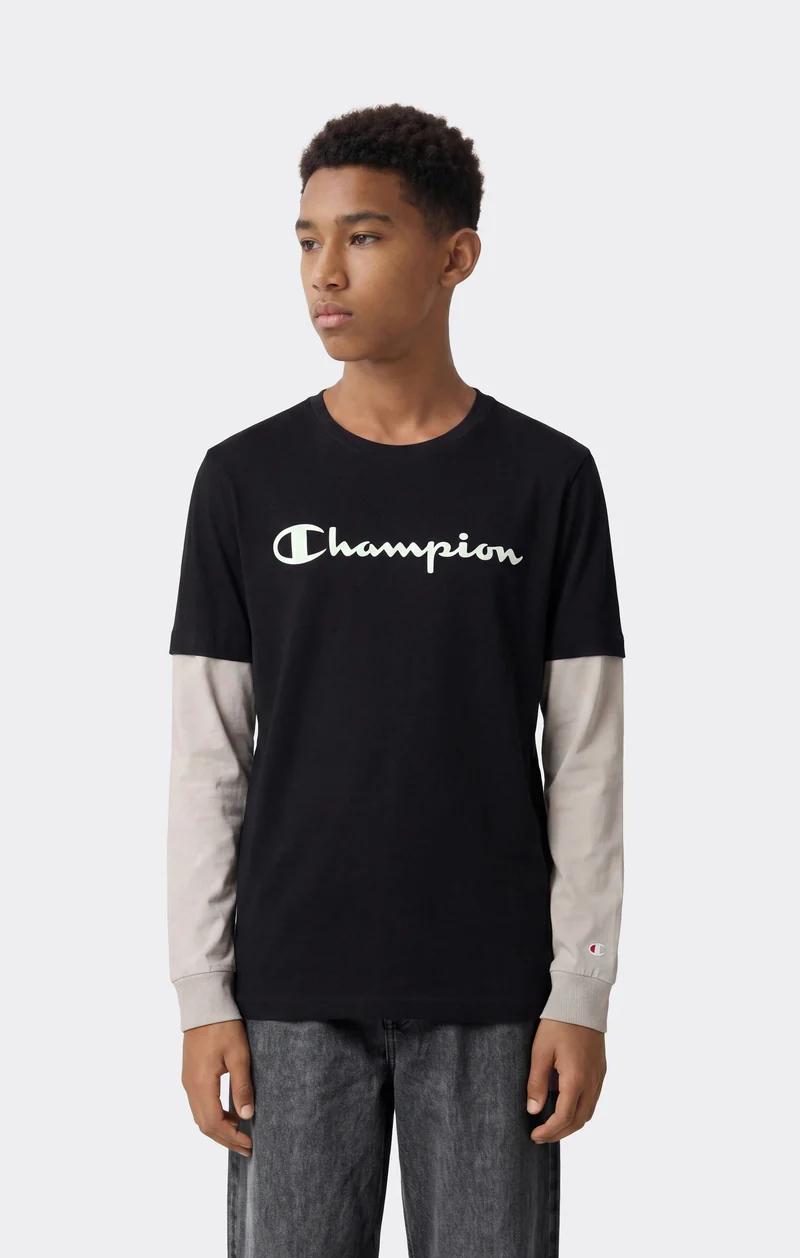 Boys' Long Sleeve T-Shirt Script Logo
