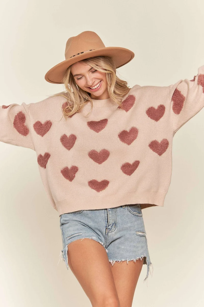 Fluffy Heart Sweater
