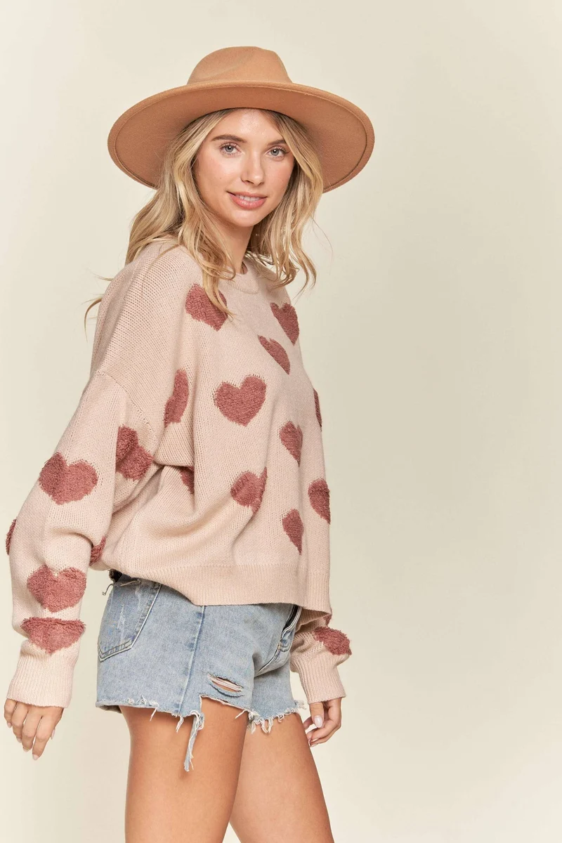 Fluffy Heart Sweater