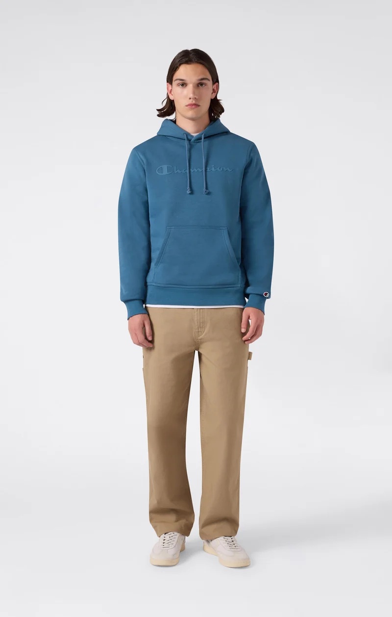 Men's Fleece Hoodie with Brushed Interior and Maxi Logo