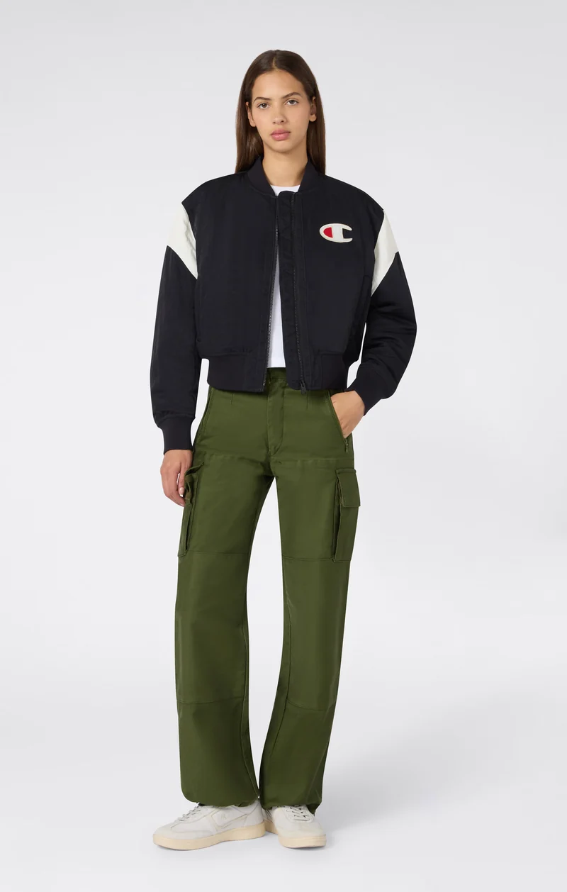 Women’s Water-Repellent Padded Bomber Jacket with C Logo