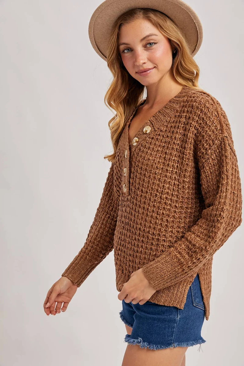 Thermal Henley Sweater
