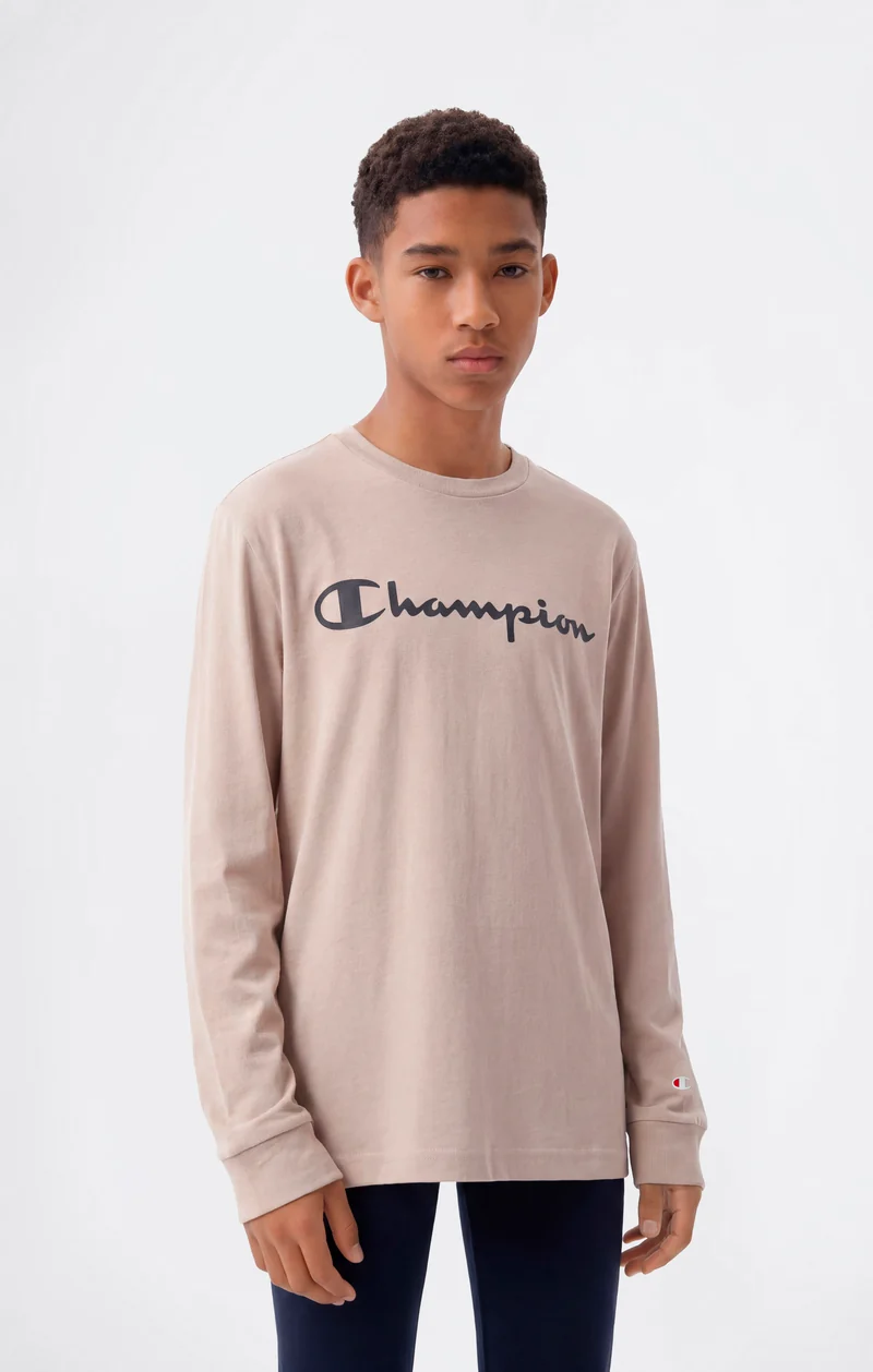 Boys' Long Sleeve T-Shirt Script Logo