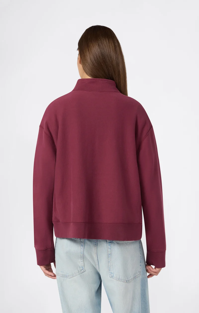 Women’s Reverse Weave Crop Half-Zip Sweatshirt with Brushed Interior