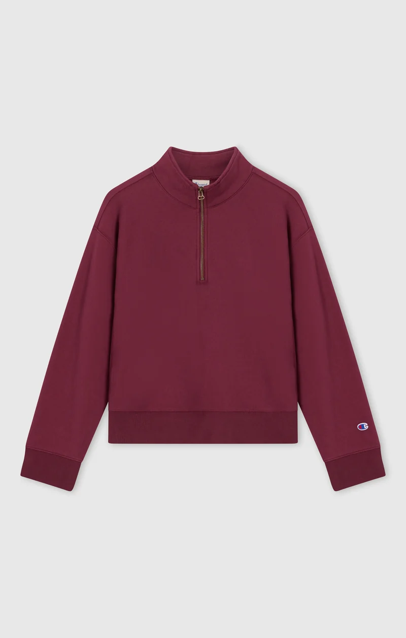 Women’s Reverse Weave Crop Half-Zip Sweatshirt with Brushed Interior