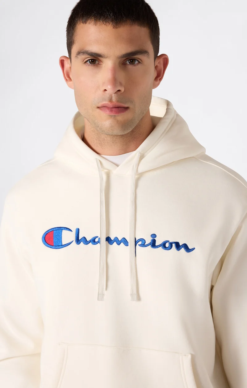 Men’s Hooded Sweatshirt with Maxi Logo and Brushed Interior