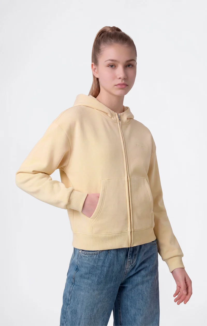 Girls’ Full-Zip Hooded Sweatshirt with Brushed Interior