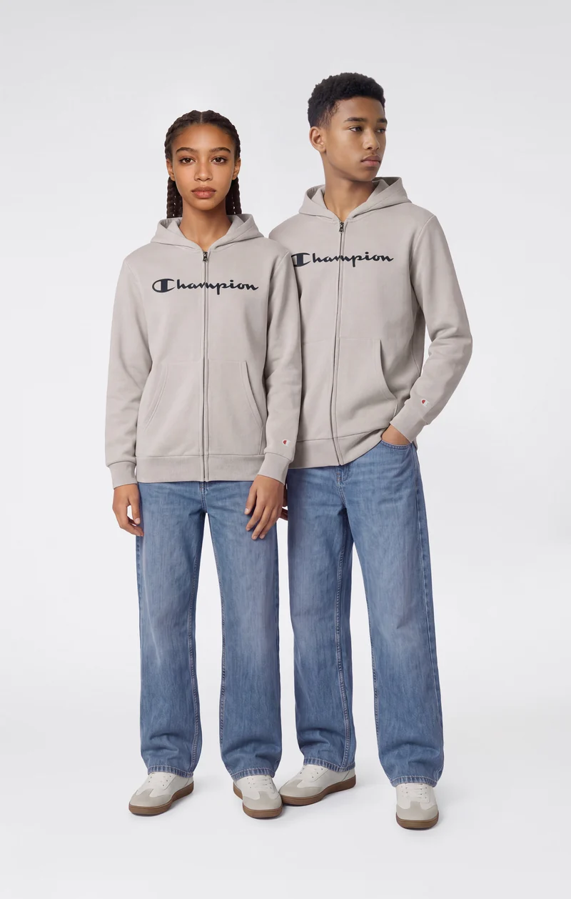 Boys' Fleece Full Zip Hoodie Script Logo