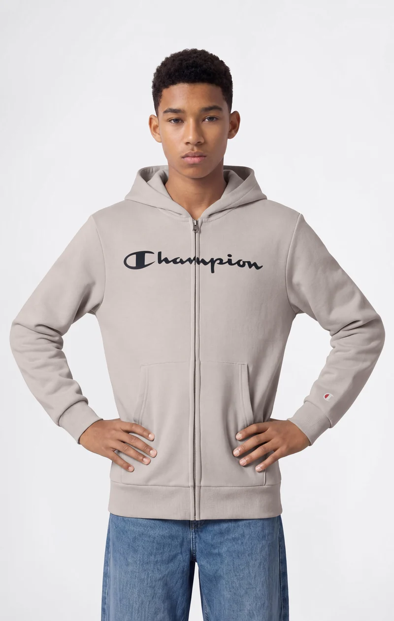 Boys' Fleece Full Zip Hoodie Script Logo