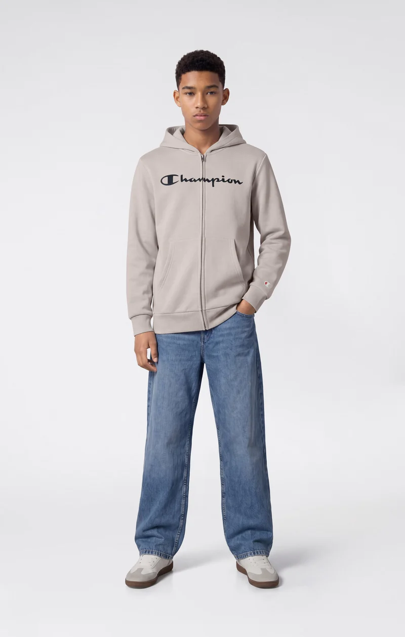 Boys' Fleece Full Zip Hoodie Script Logo