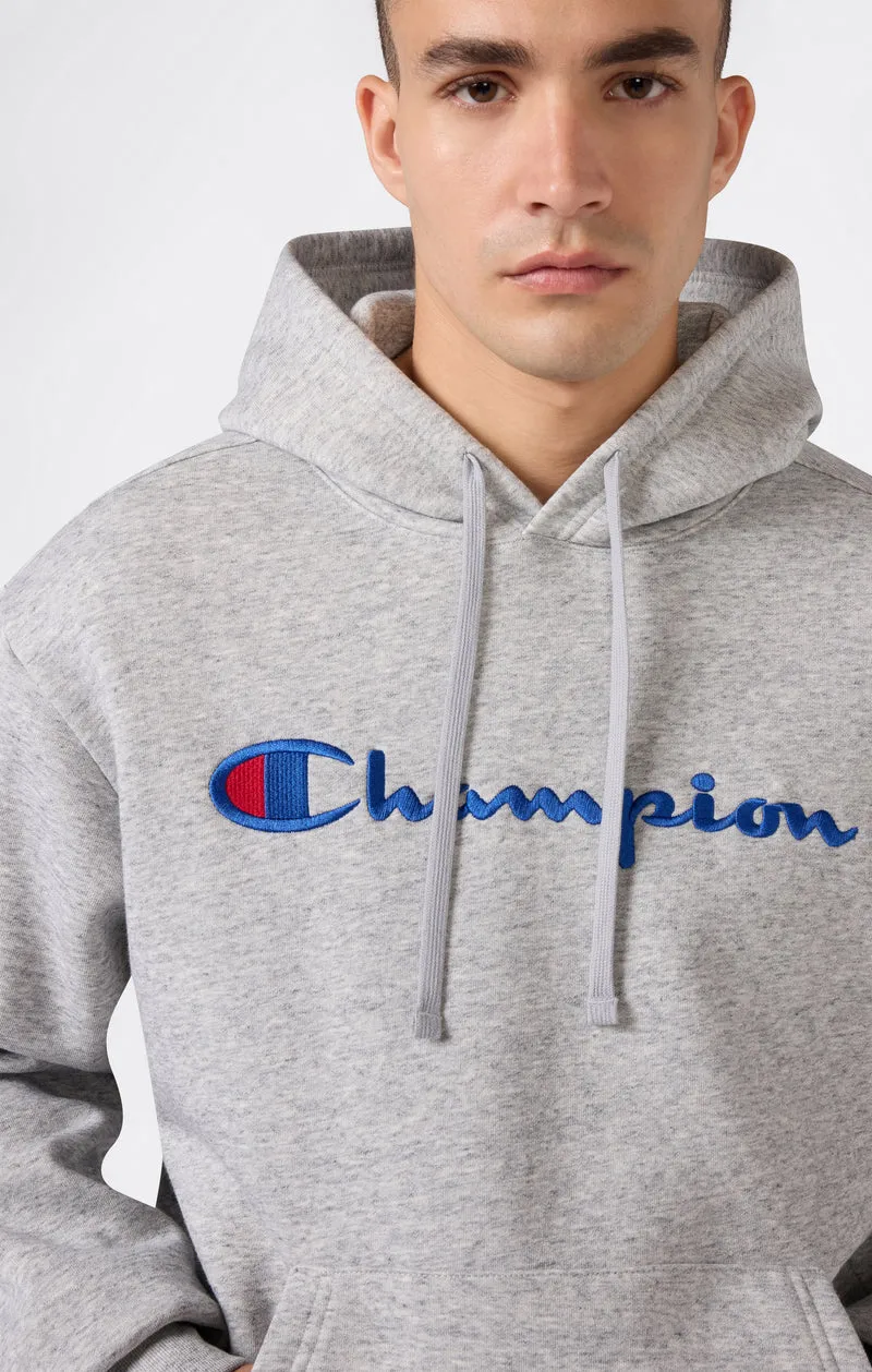 Men’s Hooded Sweatshirt with Maxi Logo and Brushed Interior