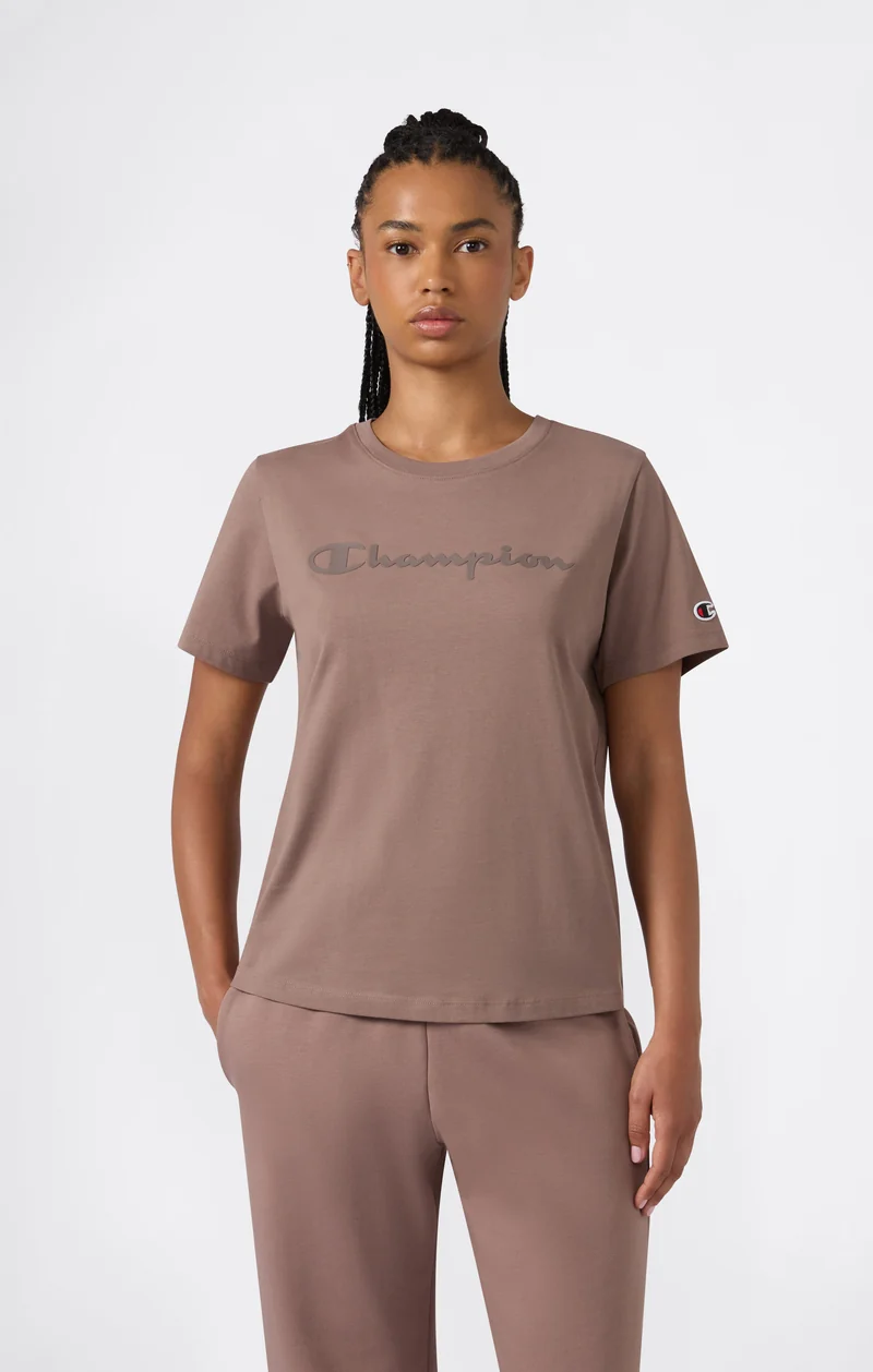 Women’s Slim Cotton T-Shirt with Maxi Logo