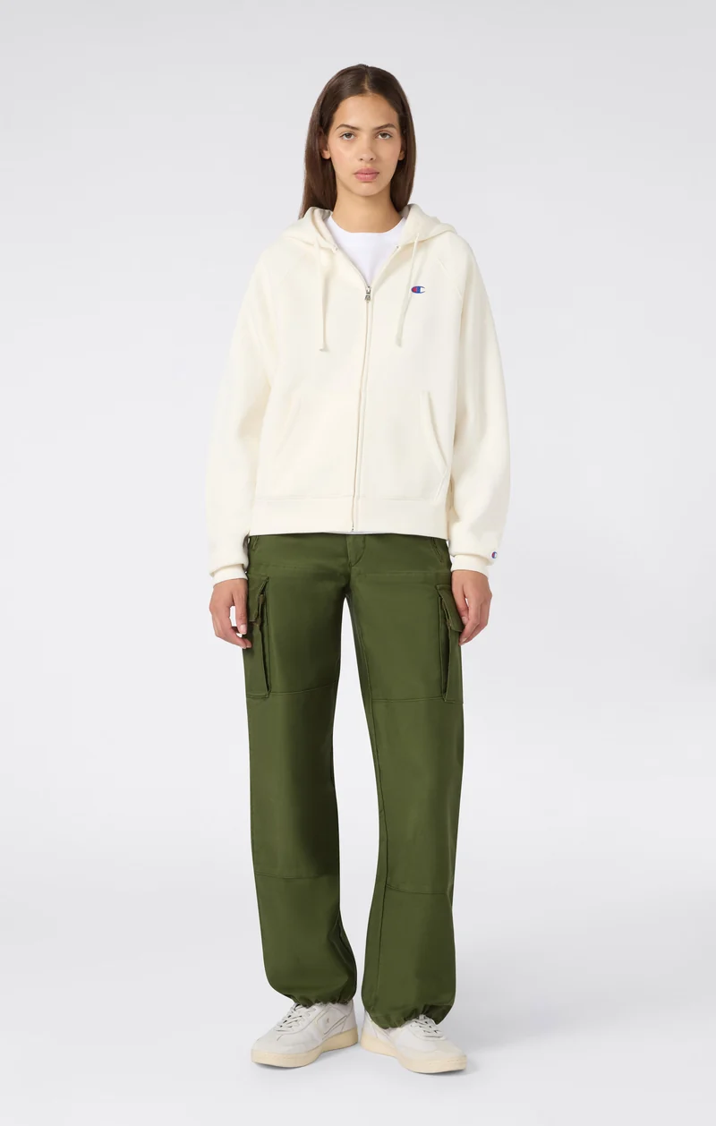 Women’s Full-Zip Hooded Sweatshirt with C Logo and Brushed Interior