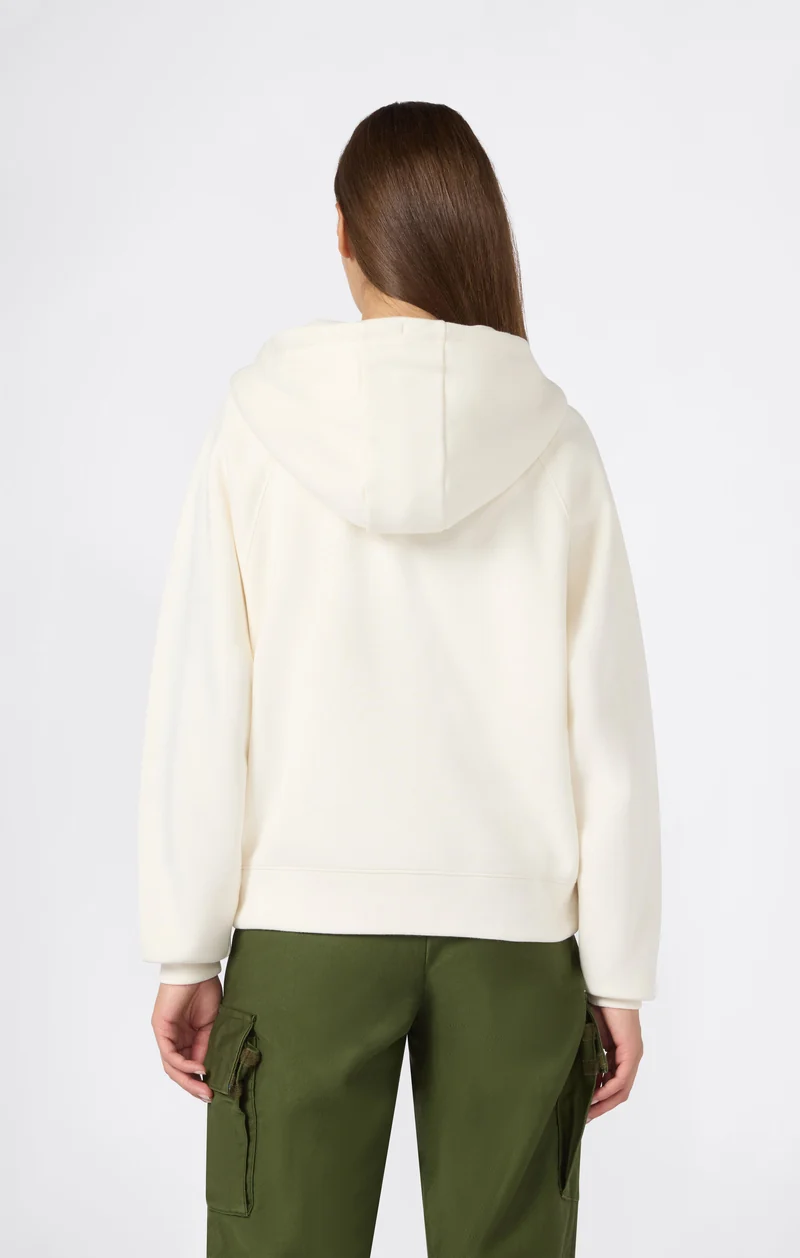 Women’s Full-Zip Hooded Sweatshirt with C Logo and Brushed Interior