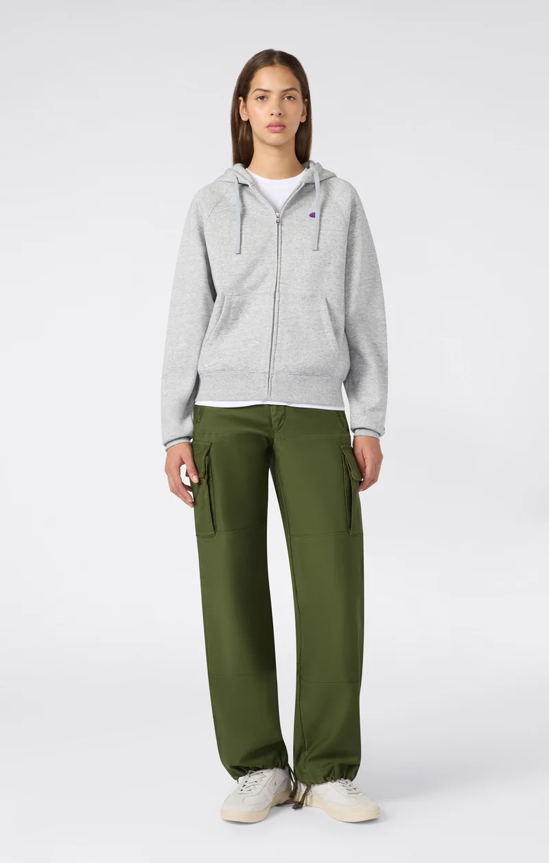 Women’s Full-Zip Hooded Sweatshirt with C Logo and Brushed Interior