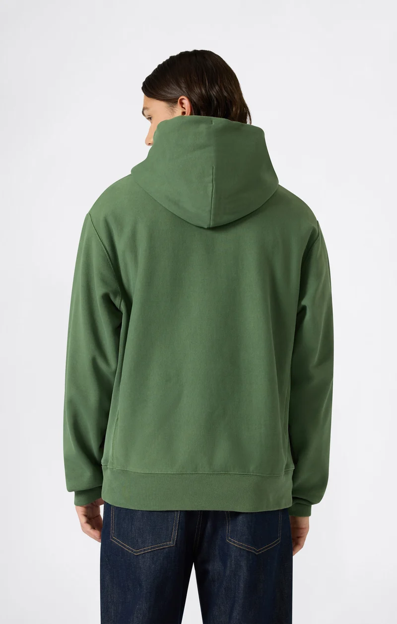 Men’s Reverse Weave Hooded Sweatshirt with Brushed Interior and Embroidered Logo