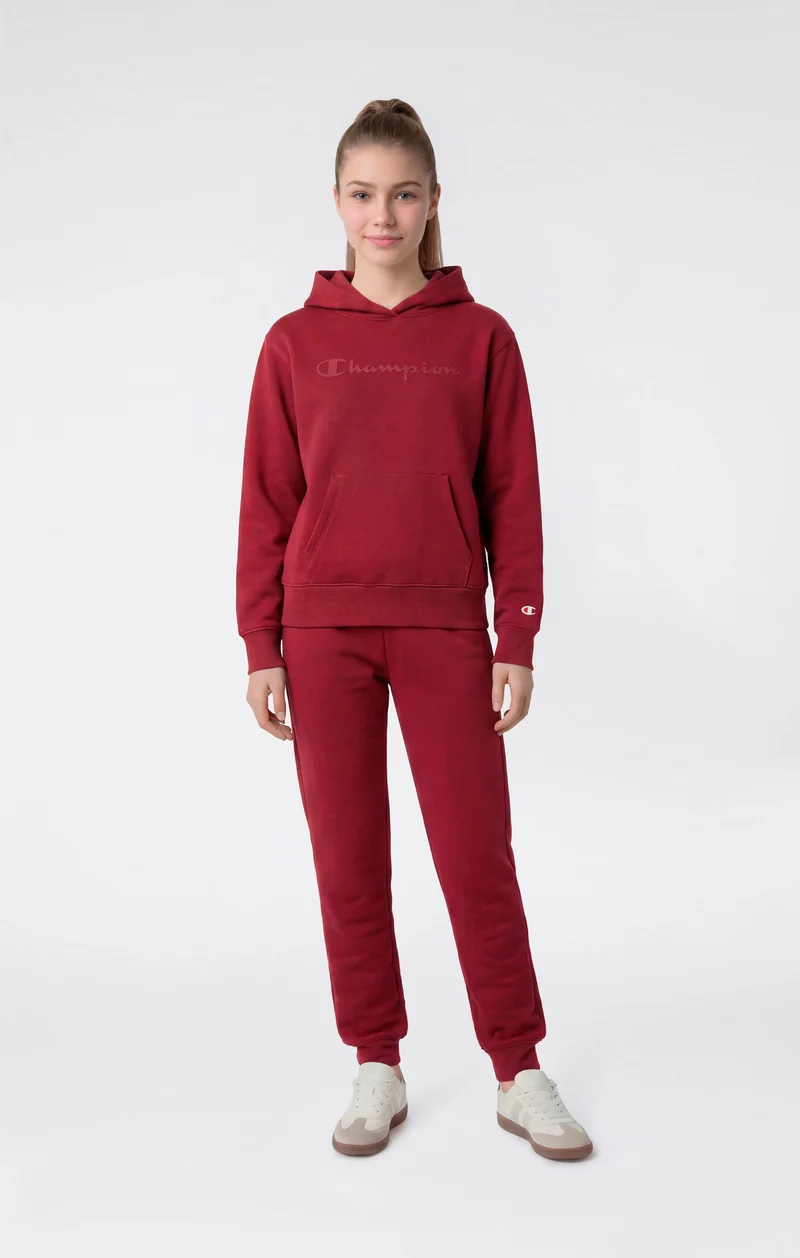 Girls’ Hooded Sweatshirt with Maxi Logo and Brushed Interior
