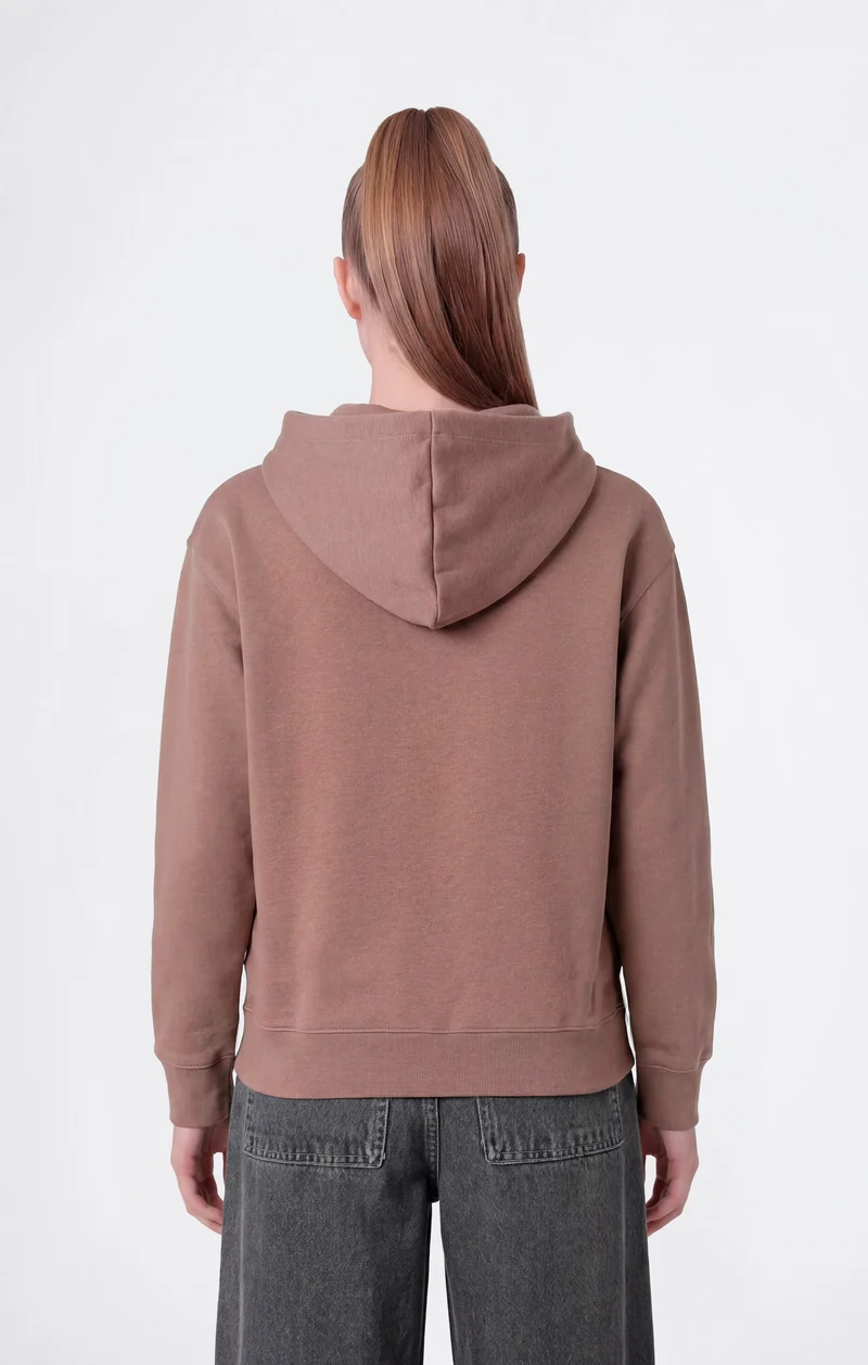 Girls’ Hooded Sweatshirt with Maxi Logo and Brushed Interior