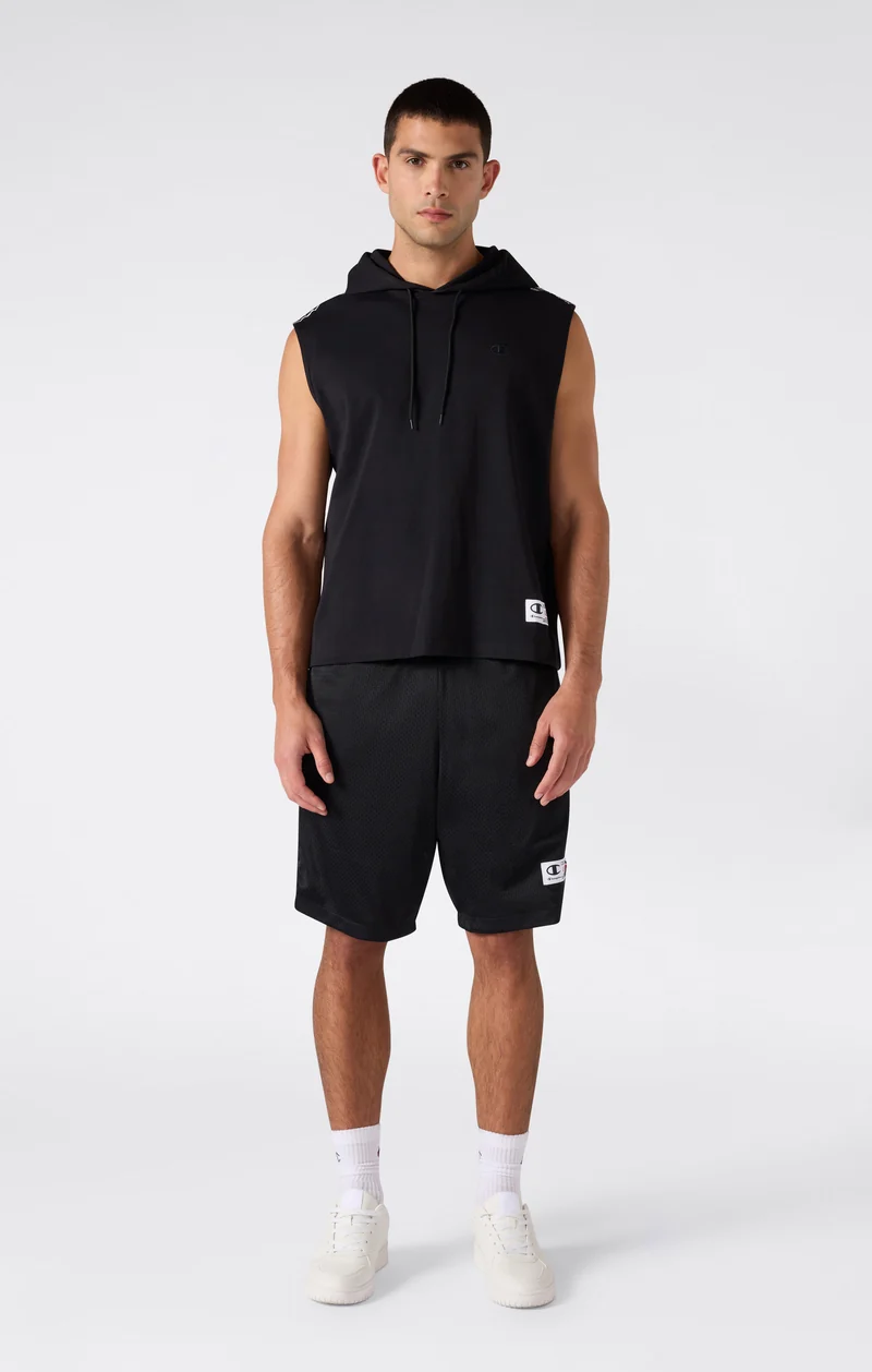 Men’s Hooded Sleeveless T-Shirt with Tape