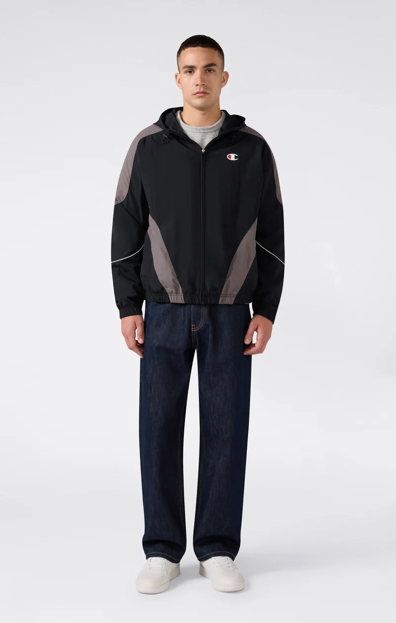 Men’s Full-Zip Hooded Nylon Jacket