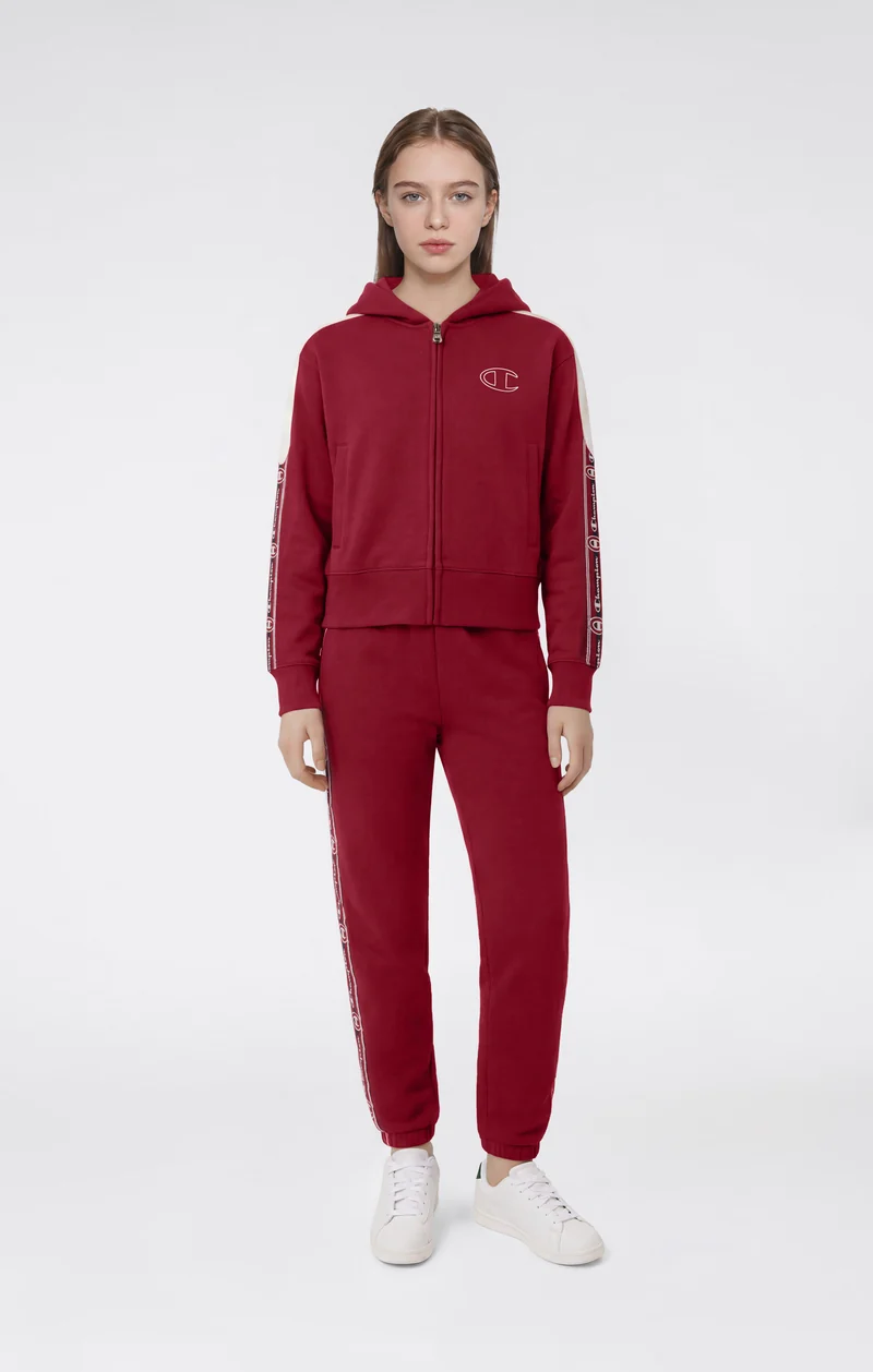 Girls’ Full-Zip Hooded Sweatshirt with Tape