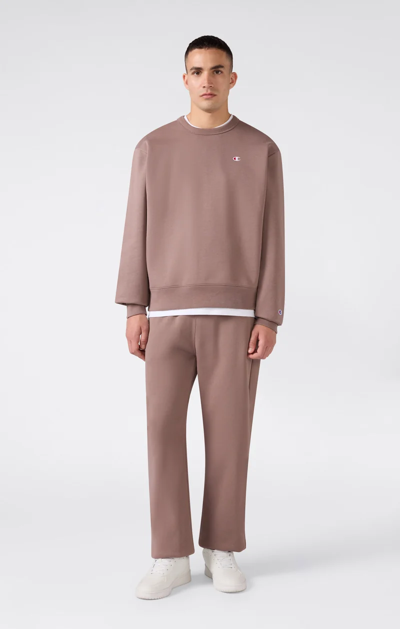 Men’s Crewneck Sweatshirt with C Logo and Brushed Interior