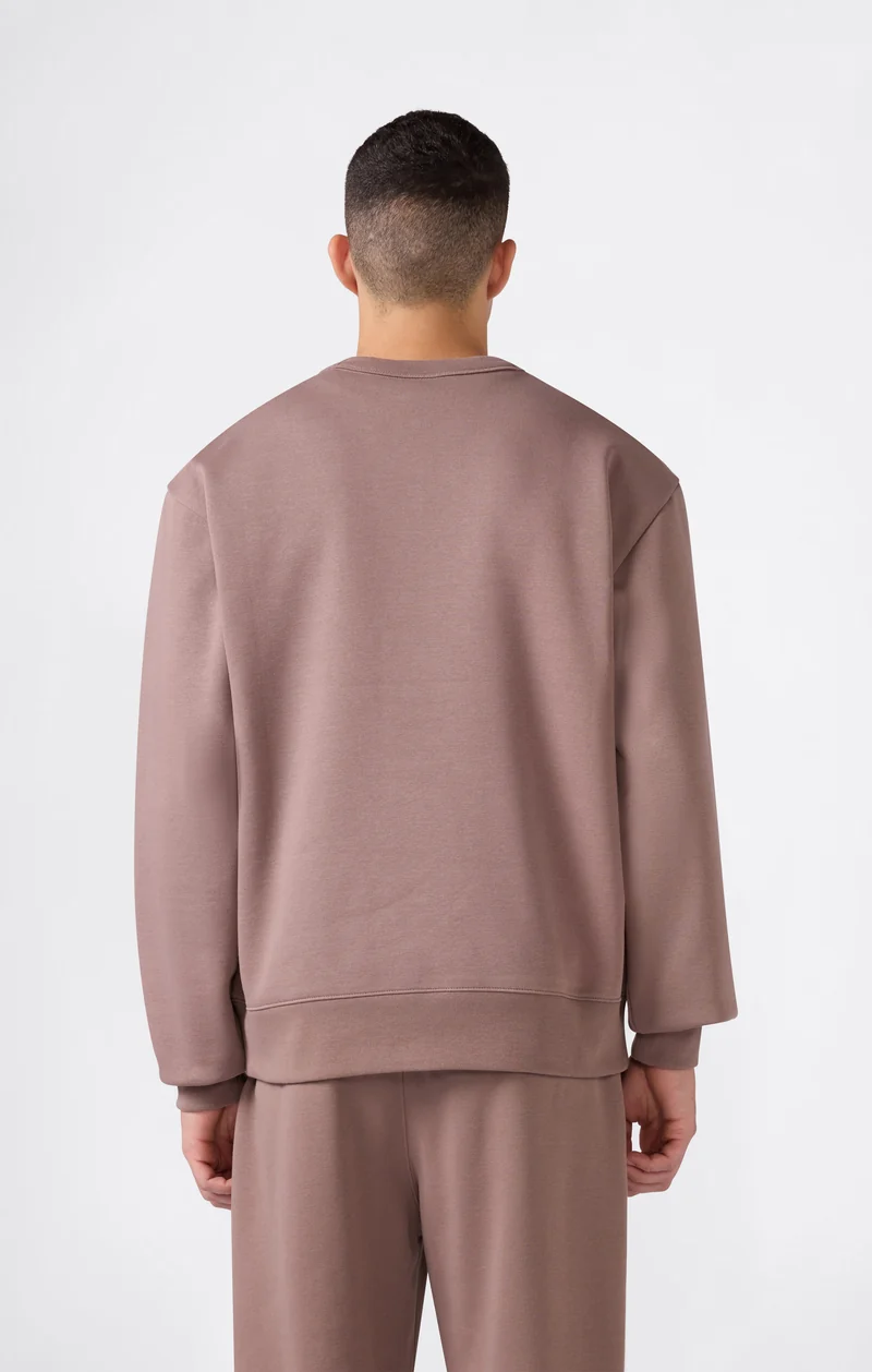 Men’s Crewneck Sweatshirt with C Logo and Brushed Interior