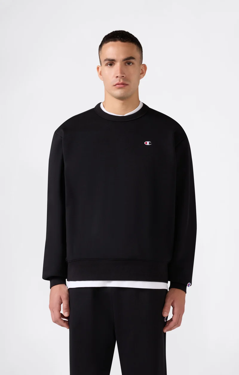 Men’s Crewneck Sweatshirt with C Logo and Brushed Interior